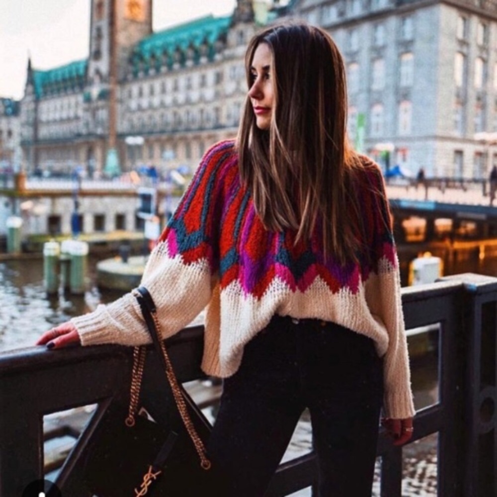 Zara multicolored jacquard sweater - Picture 3 of 8
